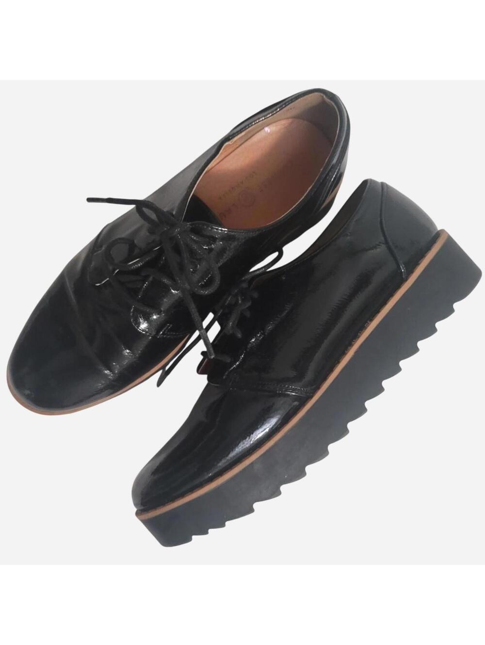 Chinese Laundry Black Patent Lace Up Platform Oxfords Size 8